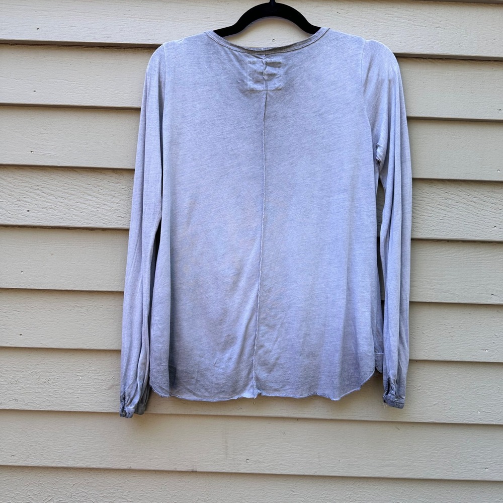Better Rich Gray Rhinestone New York City Long Sleeve Graphic Top Cotton Modal - Picture 8 of 12